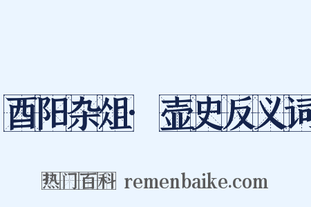 酉阳杂俎·壶史反义词是什么意思的图片